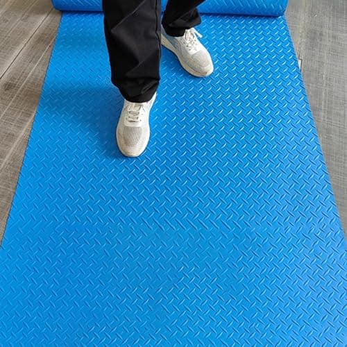 Image of WDJBPSH Anti-slip Flooring Rolls for Garage/Bathroom/Kitchne/Work Area, 1.5 1.2 1 0.9 M Wide Floor Protector Mat with Checker Plate Pattern, Easy to Cut(0.9 m x 3 m)
