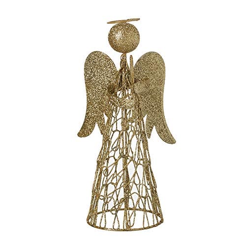 Image of Heaven Sends Gold Glitter Angel Tree Topper - 20cm