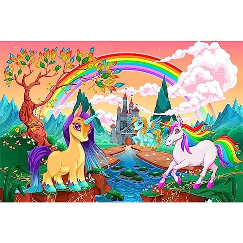 Image of Jigsaw Puzzles for Kids, 100 Piece Jigsaw Puzzles for Children Rainbow and Castle 6 Year Old Boys Girls Gifts Birthday, Gifts for Her,100 Pieces