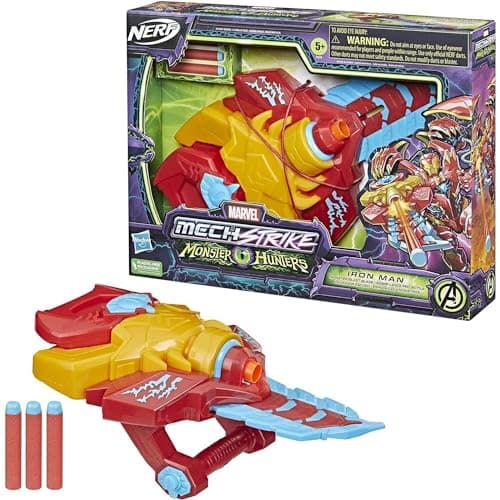 Image of Marvel Hasbro Avengers Mech Strike Monster Hunters Iron Man Monster Blast Blade Roleplay Toy, Toys for Children Aged 5 and Up