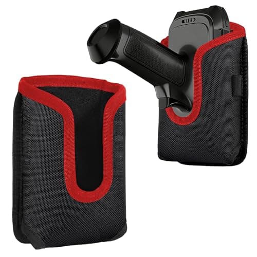 Image of Vinanker Scanner Holster (Handle Series), Heavy Duty Metal Belt Clip, Durable & Thick Design, Comfortable Pocket-Friendly Carry, Compatible with Zebra Barcode Scanner (Red)