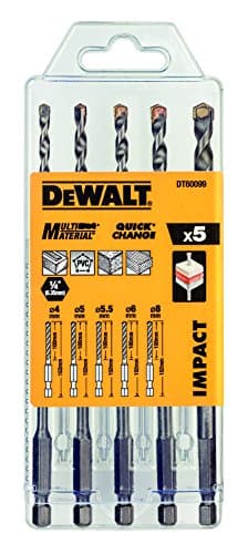 Image of Dewalt multi-purpose drill bit, set of 5 pieces DT60099-QZ shock-proof, pack of 1, silver