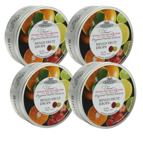 Image of Simpkins Sugar Free Mixed Fruit Travel Sweets 150g PACK OF 4