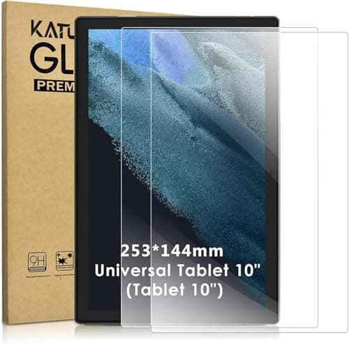 Image of KATUMO [2 Pack] Universal 10 inch Tablet Screen Protector [9.9 * 5.6" / 253 * 144mm] Universal 10.1 inch Tempered Glass Film, Compare size of Tempered Glass Film with Size of your Tablet
