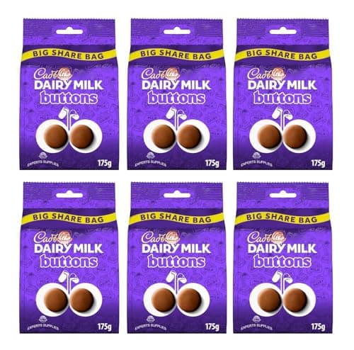 Image of Chocolate Bundle for Dairy Milk Chocolate Giant Buttons Bag 175g Pack of 6 Treat Gift Hamper For Christmas By Experts Supplies