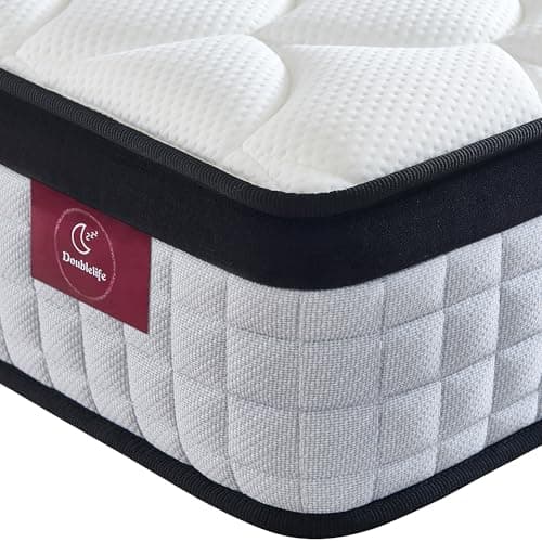 Image of Doublelife King Size Mattress 5FT, 9.85 Inch Gel Memory Foam 9 Zone Orthopedic Mattress, Breathable Foam with Individually Pocket Spring, Motion Isolation, Edge Support(150x200x25cm)