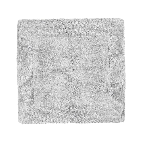 Image of Allure Heavyweight Reversible Shower Mat, 100% Cotton, Super Soft, Washable, Square Bath Mat 55 x 55cm (Dove Grey)