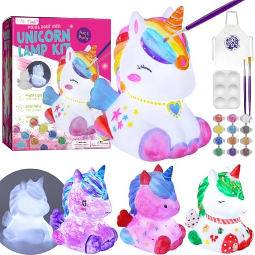 Image of Paint Your Own Unicorn Lamp Kit, Art Supplies Arts & Crafts Kit, Painting kit for Kids 6-12, Arts and Crafts for Kids Ages 8-12, Toys Girls Boy Birthday Easter Gift Ages 3 4 5 6 7 8 9 10 11 12+