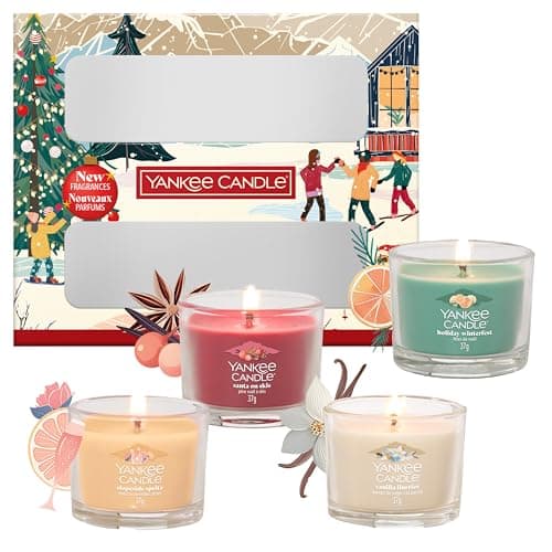 Image of Yankee Candle Christmas Scented Candles Gift Set | 4 Mini Filled Votive Candles| Après Ski Collection | Perfect Christmas Gifts for Women