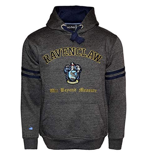 Image of Licensed Unisex Ravenclaw Hooded Sweatshirt-Charcoal Harry Potter