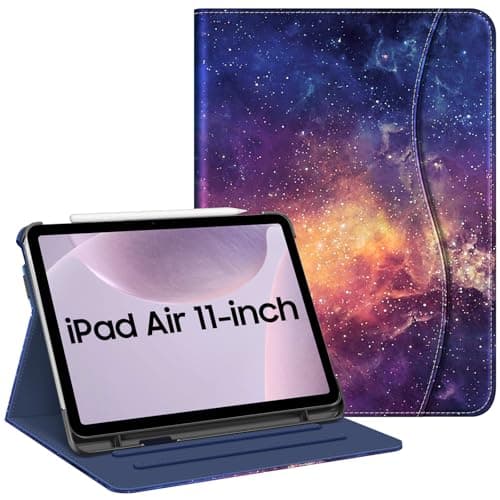 Image of FINTIE Case for iPad Air 11 Inch M4 (2026)/M3 (2025)/M2 (2024), iPad Air 5th Generation (2022) 10.9 Inch - [Multi-Angle ] Folio Stand Protective Cover with Pencil Holder & Pocket, Galaxy
