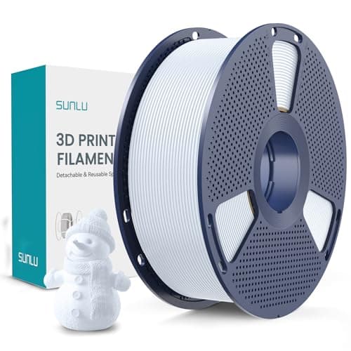 Image of SUNLU PLA+ 3D Printer Filament, PLA Plus Filament 1.75mm, Toughness Enhanced 3D Filament Compatible with 3D FDM Printers, Dimensional Accuracy +/- 0.02 mm, 1 kg Spool(2.2 LBS), pla+ Ceramic White