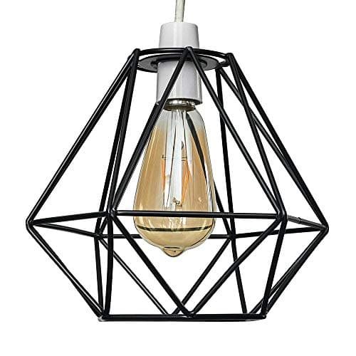 Image of MiniSun | Retro Style Black Metal Basket Ceiling Light Shade | Pendant Lights, Home Décor & Improvement Essential | 23.5cm Shade Width