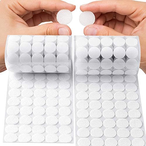 Image of Hook and Loop Dots Self Adhesive 20mm, ZAWTR 500 Pcs Sticky Back Coins Double Sided Strong Sticky Hook and Loop Tapes, Waterproof DIY Stickers Crafts Dots Round Pads for Home School Office (White)