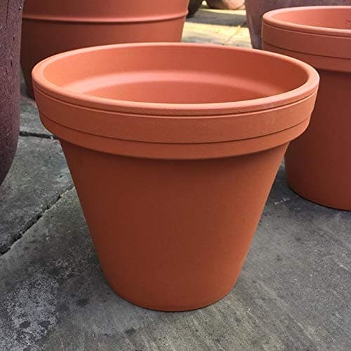 Image of Weston Mill Pottery [F24] Large Terracotta Plant Pots (Pack of 3) 24cm diameter x 21cm high