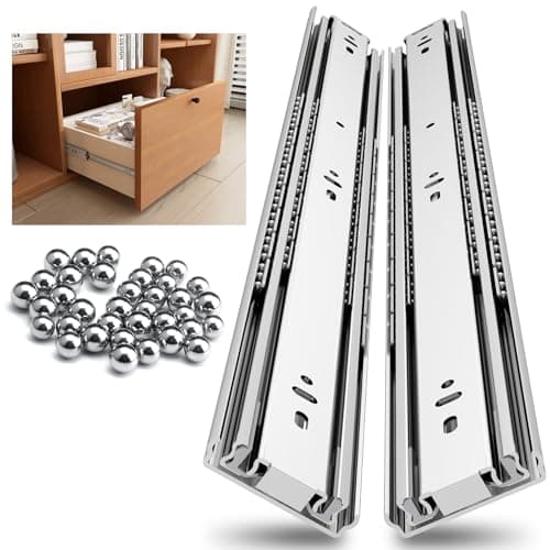 Image of NECILO Heavy Duty Drawer Runner Without Lock, 700mm Silver 68kg Load Capacity Drawer Slides, Full Extension Ball Bearing, Suitable for Motorhome and Large Storage Cabinets, Side Mount, 1 pair(2 packs)