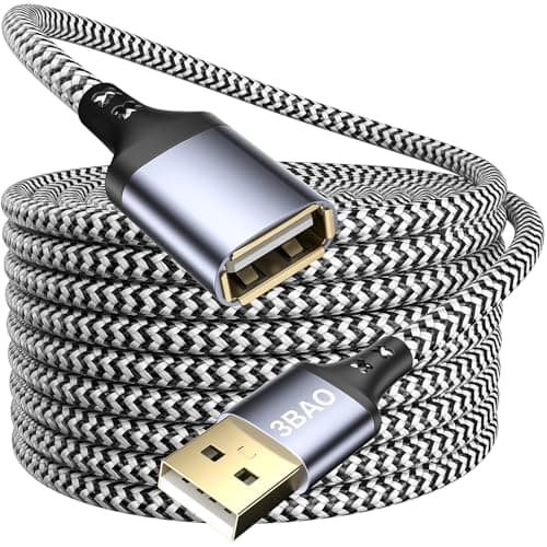 Image of 3BAO USB Extension Cable 10M, USB2.0 A Male to A Female Cable USB Extension Lead High Speed Data Transfer Compatible for Printer, Scanner, Camera, Keyboard, Card Reader, Hard Drive,Disk