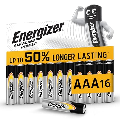 Image of Energizer Alkaline Power - AAA Batteries (16 Pack) - Triple A Battery 1.5V - Up To 50% Longer Lasting - For Everyday Devices - 100% Recyclable Packaging - 7 Year Shelf-Life [Amazon Exclusive]
