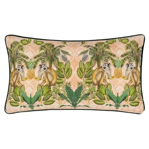 Image of Wylder Tropics Valera Korba Monkey Tropical Piped Cushion Cover