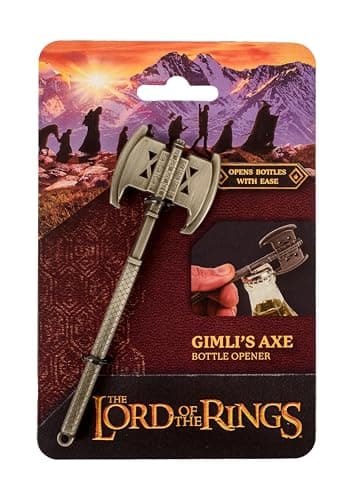 Image of Lord of the Rings Bottle Opener - Gimli's Axe Design - Metal Dwarf Weapon Replica Bar Accessory - LOTR Gifts for Men Women Adults