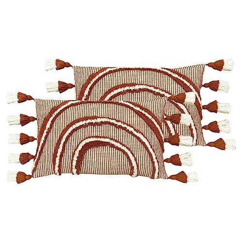 Image of furn. Rainbow Tuft Polyester Filled Cushions Twin Pack