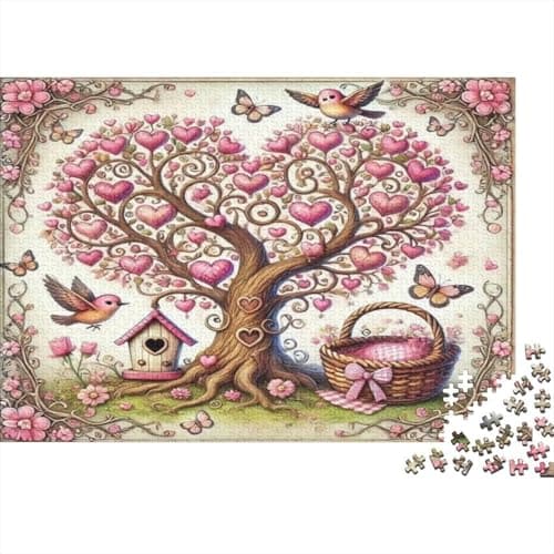 Image of Heart Tree Love Jigsaw Puzzles Puzzles for Adults Kids. 1000 Piece Great Gifts Challenge Toy Educational Games Home Decoration for Educational Games Gifts 52x38cm/1000pcs