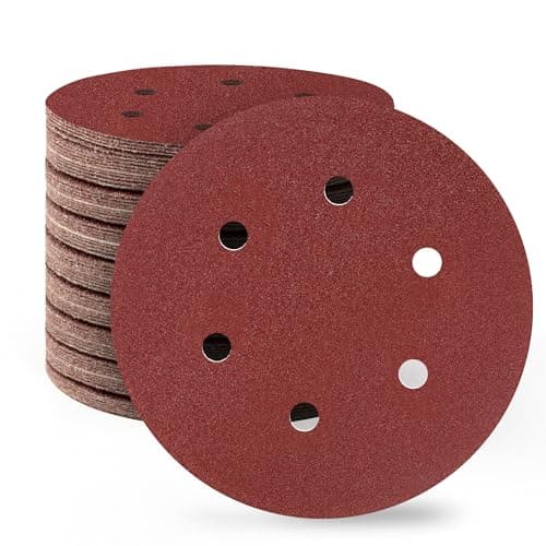 Image of SATC 150mm Sanding Discs 80PCS 100 Grit 6 Holes Orbital Sander Discs Hook and Loop Sanding Pads for Random Orbital Sander