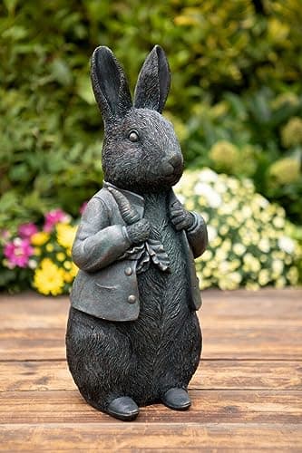 Image of Peter Rabbit Large Resin Statue | Home Garden Ornament Beatrix Potter Decor