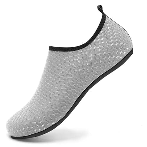 Image of Steppli Water Shoes Yoga Quick-Dry Lightweight Swim Pool Sea Surf Shoes Weitsuit Breathable Aqua Wet Socks for Men Women Grey EU38/39=UK4.5/5.5