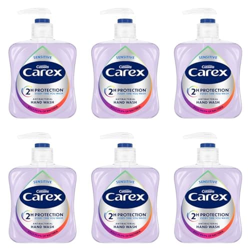 Image of Carex Dermacare Sensitive Antibacterial Hand Wash, Soap for Senstive Skin, Gentle and Protects Hands, Bulk Buy, Pack of 6 x 250ml