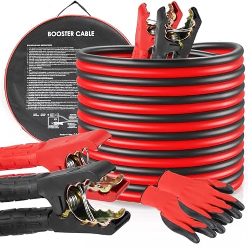 Image of TLGREEN 6M Extra Long Jump Leads for Car Heavy Duty Jump Start Cables,1500A Battery Booster Cables with Gloves, Storage Bag, for Petrol and Diesel Car, Vans,Truck