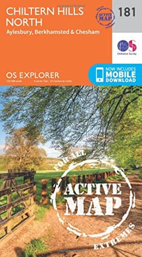 Image of Chiltern Hills North Map | Weatherproof | Aylesbury, Berkhamsted & Chesham | Ordnance Survey | OS Explorer Active Map 181 | England | Walks | Hiking | Maps | Adventure