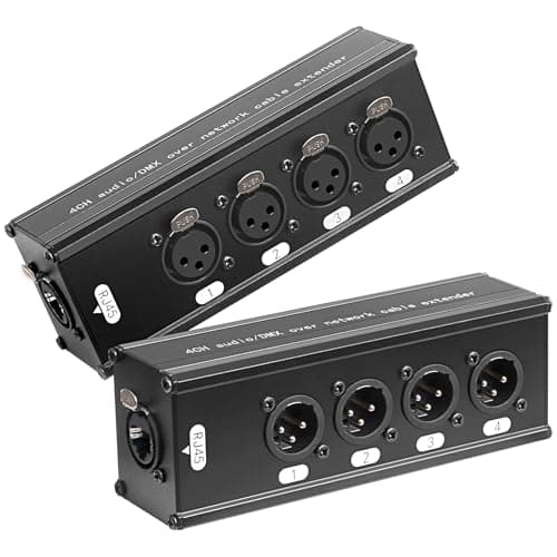 Image of jindaaudio 4 Channel Multi Network, 3-Pin XLR Male and Female to Ethercon Cable Channels, DMX Over Network Cable Extender, Compatible RJ45 Cat5/Cat6 Ethernet Extender(1 Pair: 4 Male + 4 Female)