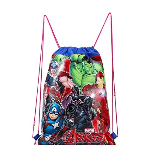 Image of Marvel Avengers Pull String Bag Childrens P.E Gym Shoe Swimming Kit Drawstring Bag For Kids