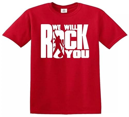 Image of We Will Rock You Boys Girls Kids T-Shirt Gift Children Music Guitar Top(Red,12-14 Years)