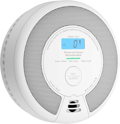 Image of X-Sense Combination Smoke and Carbon Monoxide Alarm with LCD Display & 10-Year Battery, Smoke Alarm for Home Compliant with EN 14604 and EN 50291 Standards, SC07