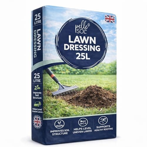 Image of Pelle & Sol 25L Lawn Dressing Compost – Lawn Top Dressing Soil Sandy Loam – Lawn Levelling Soil, Overseeding & Lawn Repair – Top Soil for Grass Seeding, Lawn Sand & Soil Improver