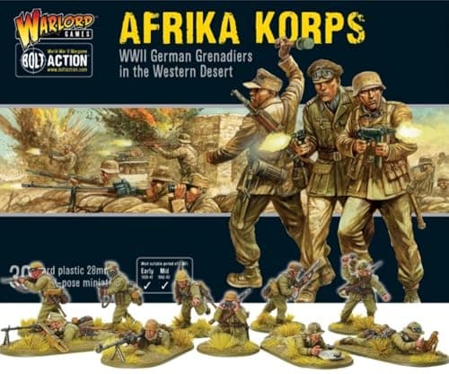 Image of Warlord Games Afrika Korps - 28mm Scale German Army Plastic Miniatures for Bolt Action Highly Detailed World War 2 Miniatures