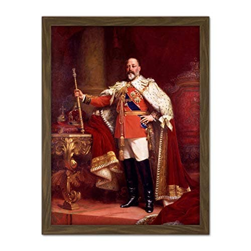 Image of Fildes Portrait British King Edward VII Painting Artwork Framed Wall Art Print 18X24 Inch