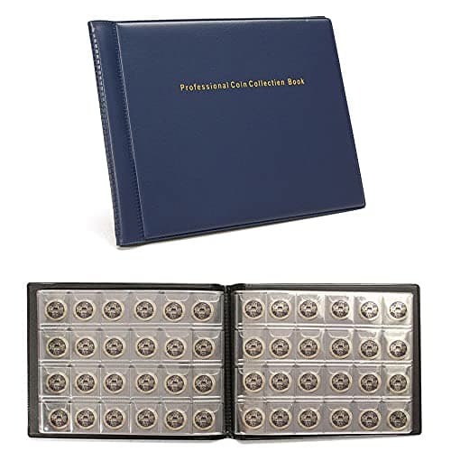 Image of PLASTIFIC 240 Coin Album Penny Money Storage Book Case Folder Holder Collection Collecting (Blue)