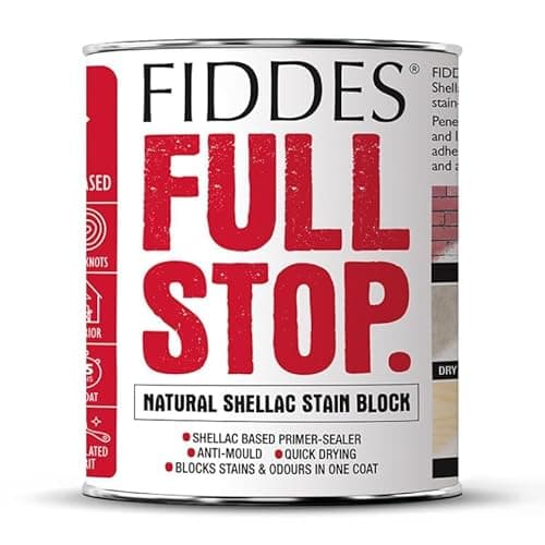 Image of Fiddes Full Stop Stain Block Shellac Based White Primer 1 Litre