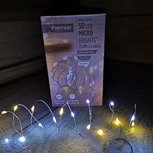 Image of Premier 50 Micro Bright Multi Action Pin Wire LED Lights Warm White & White