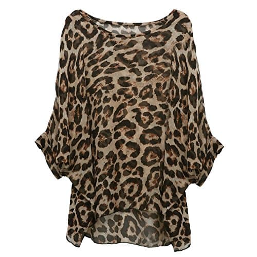 Image of OUKIN Womens Bohemian Floral Batwing Sleeve Plus Chiffon Oversize Loose Off Shoulder Blouse Tops (NStyle 1)