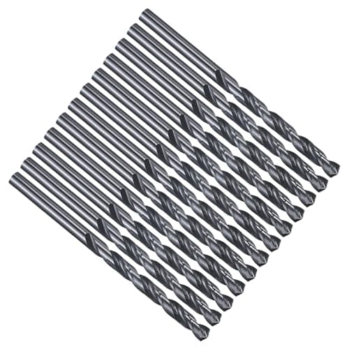 Image of PATIKIL 4.3mm Drill Bit #18, Jobber Straight Shank M2 High-Speed Steel 135°Split Point Tip Nitriding Black for Stainless Steel Hard Metal - 12 Pack