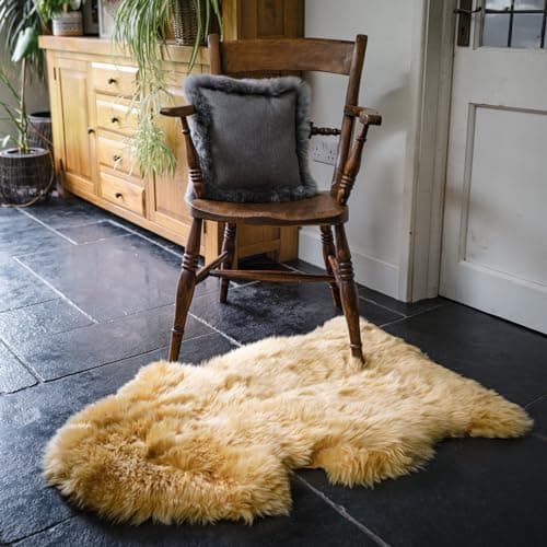 Image of Arthur Cameron Genuine Sheepskin Colourful Rugs (Single) (Mustard)