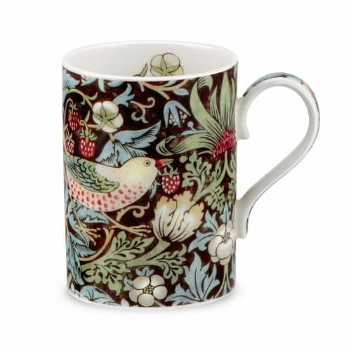 Image of Royal Worcester x Morris & Co Coffee Mugs - Stylish and Durable, Suitable for Tea or Coffee, DStrawberry Thief, Chocolate, Brown, Dishwasher & Microwave Safe, Presented in a Giftable Box