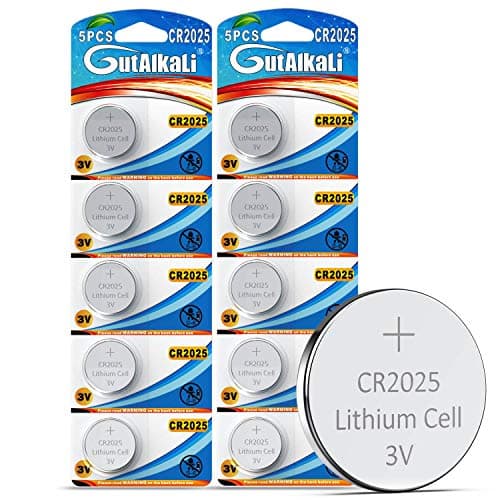 Image of GutAlkaLi CR2025 3V Lithium Battery, CR2025 Batteries 10 - Pack