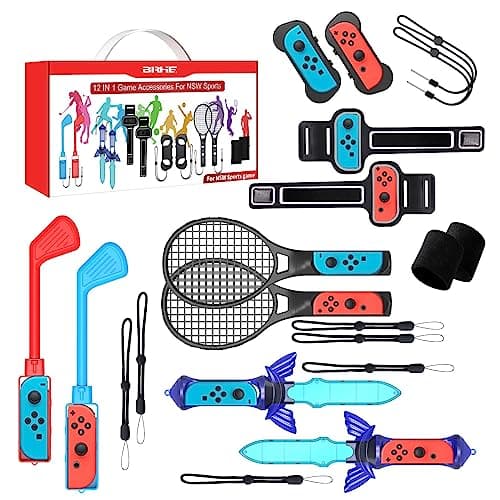 Image of 12 in 1 Switch Sports Accessories Bundle - 2025 Family Party Pack Game Accessories Set Kit for Nintendo Switch & OLED Sports Games