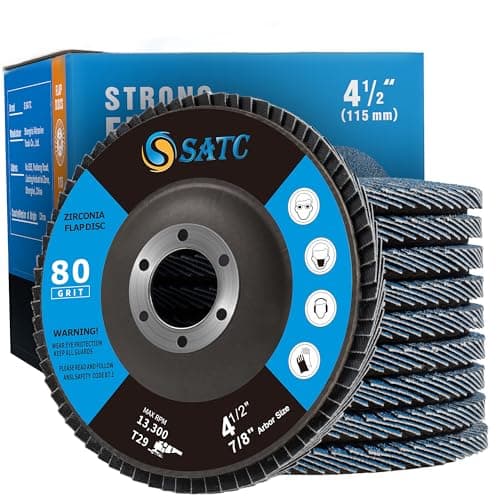 Image of SATC Flap Discs 80 Grit 115mm Zirconia 10 Pack Grinding Discs Type 29 Sanding Discs for Angle Grinder to Sanding Grinding Metal Wood