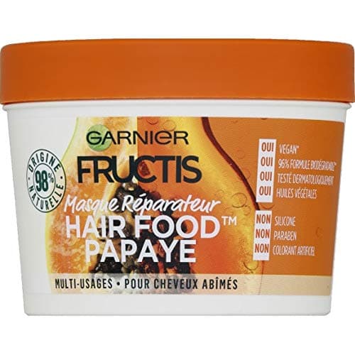 Image of Garnier Fructis Hair Food Papaya Mask, 390 ml, Nourishes and Moisturizes Dry Hair
